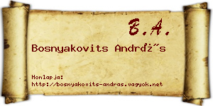 Bosnyakovits András névjegykártya
