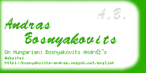 andras bosnyakovits business card